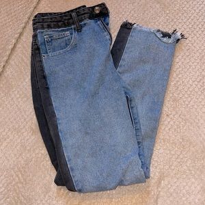 🆕 Shein blue and black denim mom jeans
